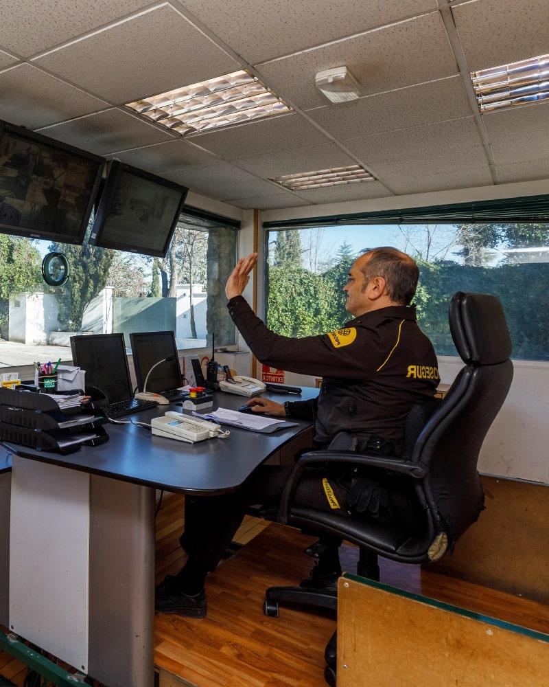 A Prosegur security guard providing data center security guard services